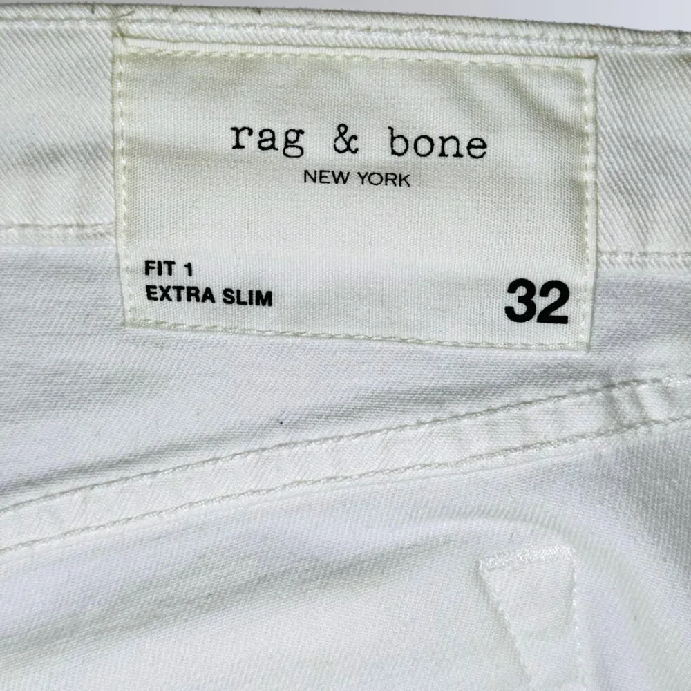 rag & bone Men's White Extra-Slim Jeans - 32